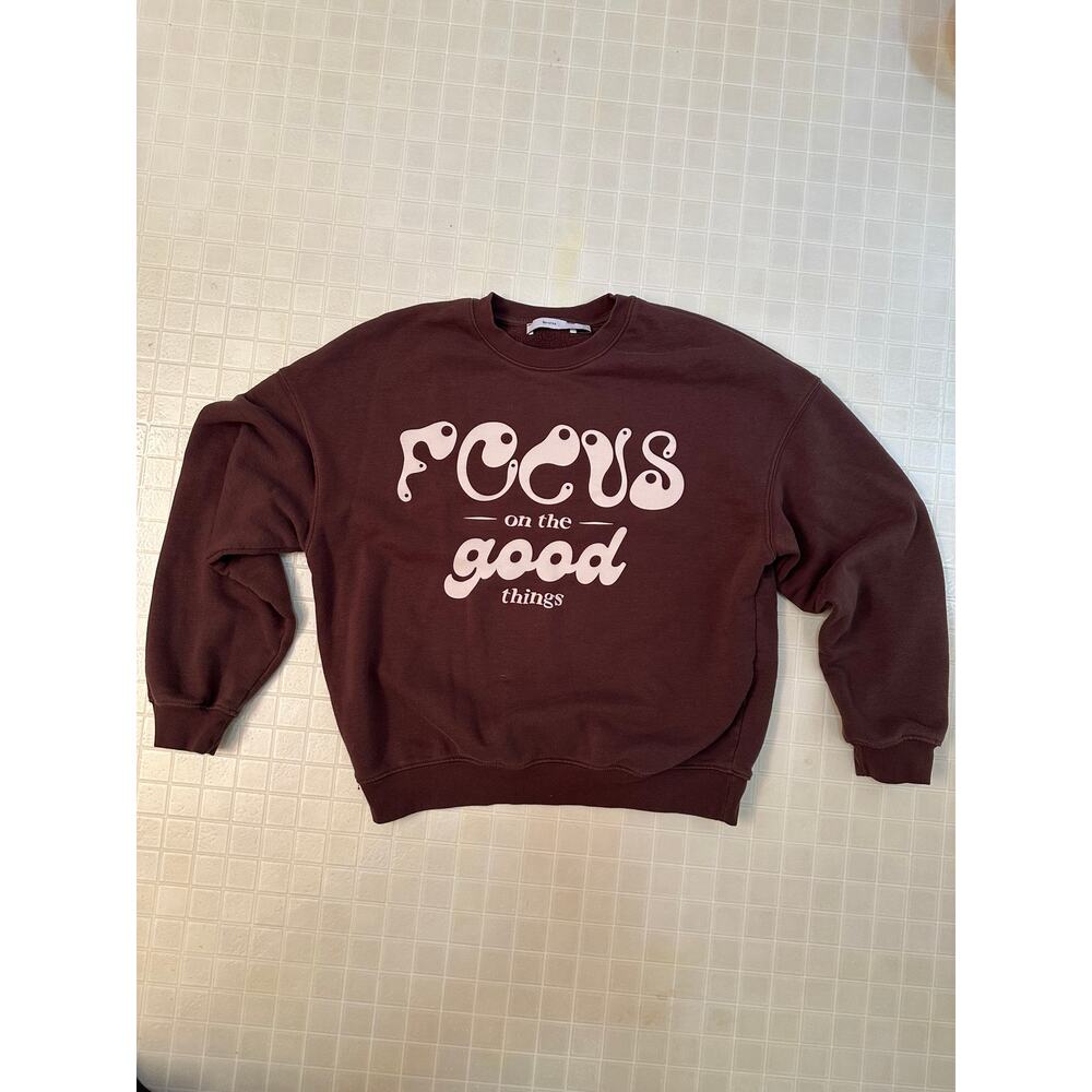 Bershka Graphic Sweatshirt size small brown